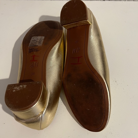H&M GOLD BALLET HEELS WOMEN'S SIZE 36/5.5 - Picture 6 of 12